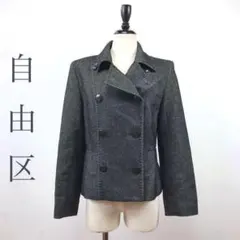 自由区 ジユウク ジャケット ブラック 38 レディース Pコート