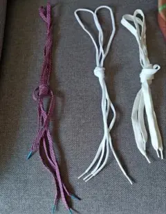 靴ひもセット 紫 白