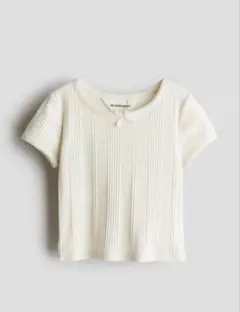 H&M コットンリブジャージートップス