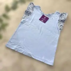 【未使用】UNIQLO LIBERTY LONDON 水色フリル袖Tシャツ120