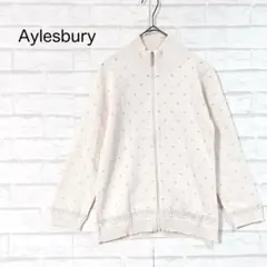 【美品】Aylesbury ジップアップニット（M）ピンク 大人可愛い 羽織り