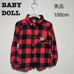【美品】BABY DOLL・ユニセックス・チェックシャツ・100cm