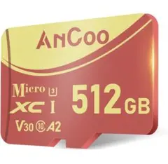 AnCoo マイクロSDカード 512GB 色 Red with Gold