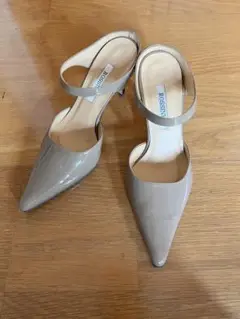 美品ROSSINI グレー ジュポインテッドトゥ ミュール