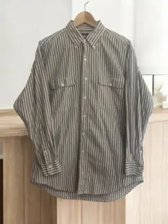 90s日本製 Ralph Lauren ラルフローレン ストライプ柄ワークシャツ