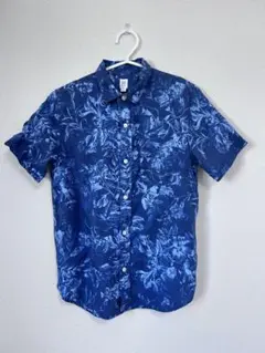 GAP KIDS ネイビーフローラル半袖シャツ キッズ150