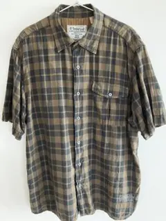 Timberland チェック柄 半袖シャツ XL