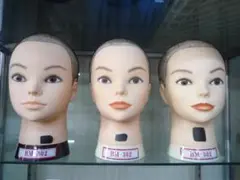 ⑮【送料込み】3体セット 中古 カットウィッグ ヘッドマネキン 理容師 美容師