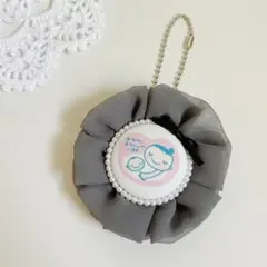 【限定1点】シフォン　マタニティロゼット　グレー　マタニティキーホルダー