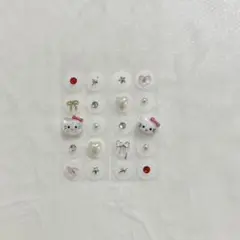 耳ツボジュエリー　20粒　パール　キティ　シルバーNo.53
