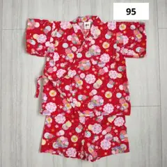 ORIGINAL FASHION 赤色花柄甚平 95cm