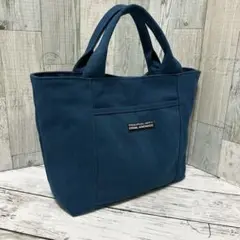 ★87 ハンドメイド トートバッグ 帆布 マリンブルー②
