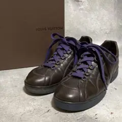ルイヴィトン　LOUIS VUITTON （7.5） レザースニーカー　LVロゴ