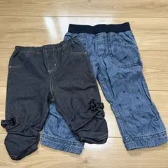 エルフィンドール◇ダークグレーとライトブルーのハーフパンツセット◇未使用品