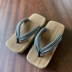 ストライプデザイン 木製下駄
