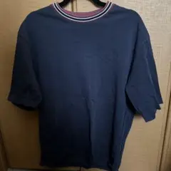 ネイビー Tシャツ / ストライプ襟