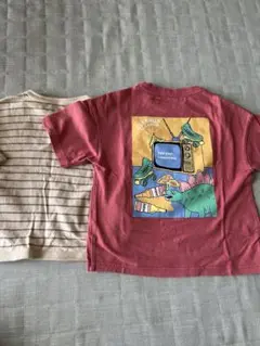 ストライプとプリントのTシャツ2枚セット 100cm、105cm