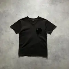 SCHOTT fade black lether pocket y2k tee