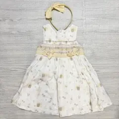 【2点セット】うさぎ柄ワンピース カチューシャ付き