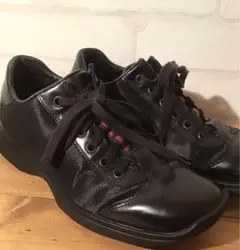 GUCCI レディースレザー厚底スニーカー ブラック35(22cm)