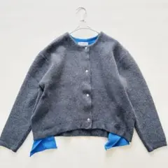 美品　シンプリシテエ　フォックス　2層スムース編みニットブルゾン　カーディガン