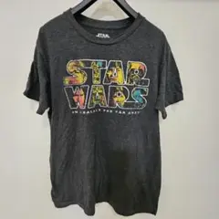 【STAR WARS】スターウォーズ　ロゴプリントマルチカラーTシャツ　古着L