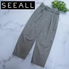 23AW シーオール マンチェスターパンツ チェック タック ウール 2 ベルト