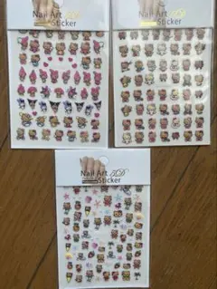 キティ　クロミ　マイメロ　ネイルシール　日焼け　ハワイ　3セット