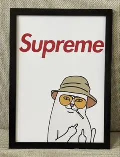 N366 FUCK CAT シュプリーム　パロディ　アート　額付き
