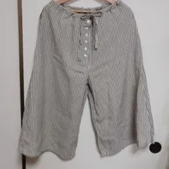 OA ストライプ ワイドレッグキュロット