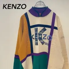 【レア】ケンゾー ニット セーター マルチカラー クレイジーパターン 古着