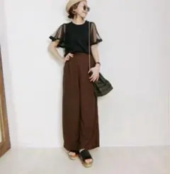 チュールTシャツ　cft. レディース　半袖　夏服　ブラック