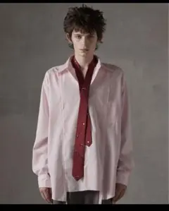 【GRANCY】ボタン デザイン ネクタイ　レッド　red RED