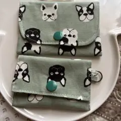 フレンチブルドッグ柄カードケース ミニポーチ