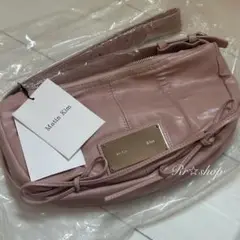 Matin Kimシャーリング リボンラウンドバッグ ショルダーバッグ ピンク