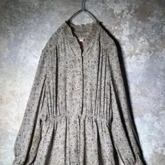 【ヴィンテージ】花柄のロング丈ワンピース used 古着 ZAS5