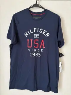 HILFIGER TH CREW NECK GRAPHIC TEE M ネイビー