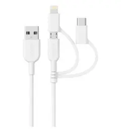 Anker PowerLine II 3-in-1 ケーブル ホワイト