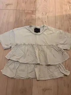 マーキーズフリル付きライトグレーTシャツ サイズ95