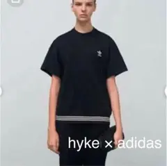 HYKE × adidas 黒Tシャツ ジャージ素材トップス