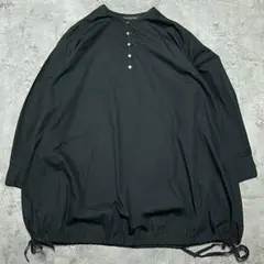 ミズイロインド　極美品　コットン　スタンドカラー　ブラック　黒　チュニックシャツ