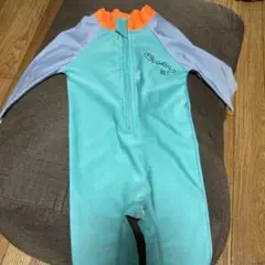 男の子用水着 青とオレンジ 85%ナイロン