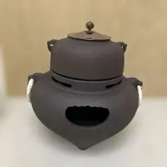 茶釜　鉄鬼面風炉　茶道具　　茶器　底瓦・前瓦付　金属工芸　風炉釜 楽天市場】【中古】【茶道具】金森紹栄造 唐銅鬼面風炉釜（共箱