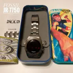 ジャンク 【フォッシル 2002】 赤色LEDデジタル 腕時計 JR-7750