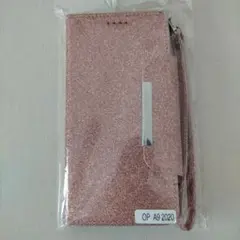 OPPO a5 2020　手帳型ケース　ピンク　ラメ　ストラップ付
