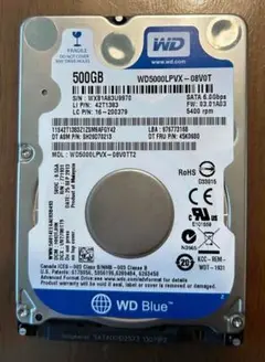 WD 500GB 内蔵型ハードディスク 362時間