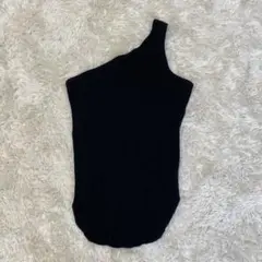 フレームワーク　ワンショルダー　タンクトップ　ブラック