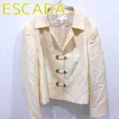 ESCADA エスカーダ デザインボタン オープンカラー ジャケット クリーム系
