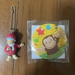 おさるのジョージ USJ 缶バッジ コスチュームマスコット2 2つセット