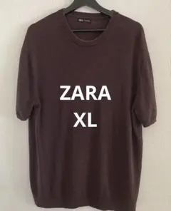 ZARA ダークブラウン クルーネックニット　XL